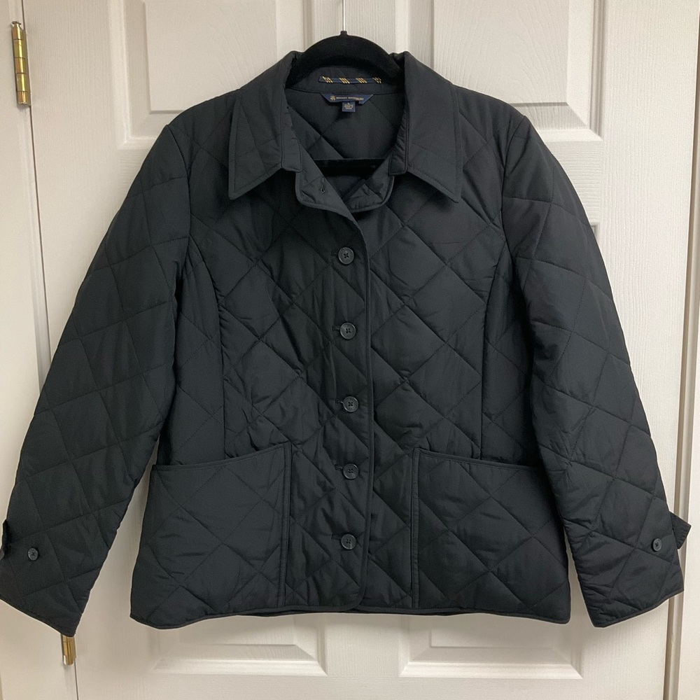 Brooks Brothers Black Lightweight Women's Large Western Diamond-Quilted Jacket - Picture 3 of 14